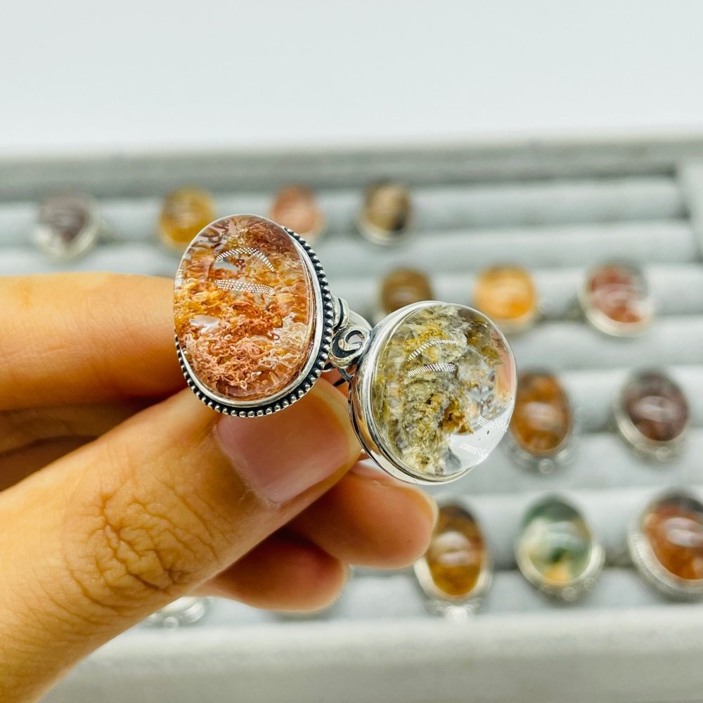 24 Pieces Sterling Silver Garden Quartz High Quality Different Styles Ring -Wholesale Crystals