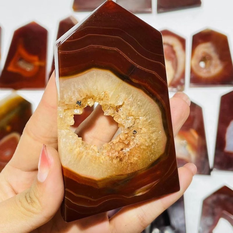 25 Pieces Beautiful Geode Carnelian Tower Points -Wholesale Crystals