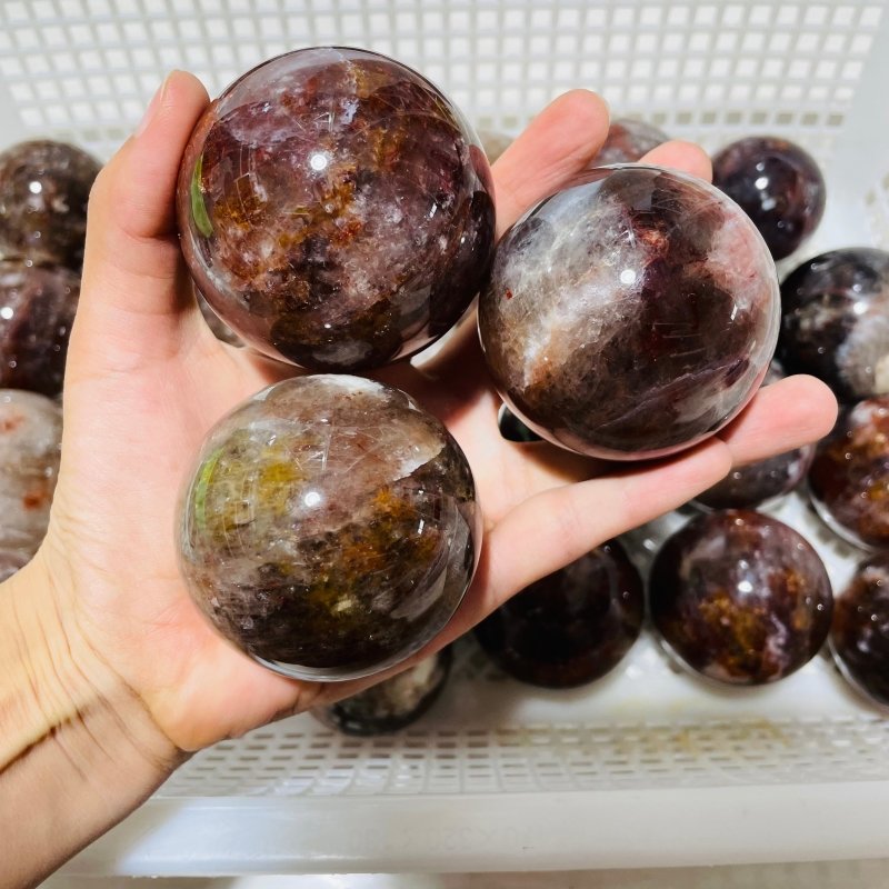 26 Pieces Beautiful Fire Quartz Spheres -Wholesale Crystals