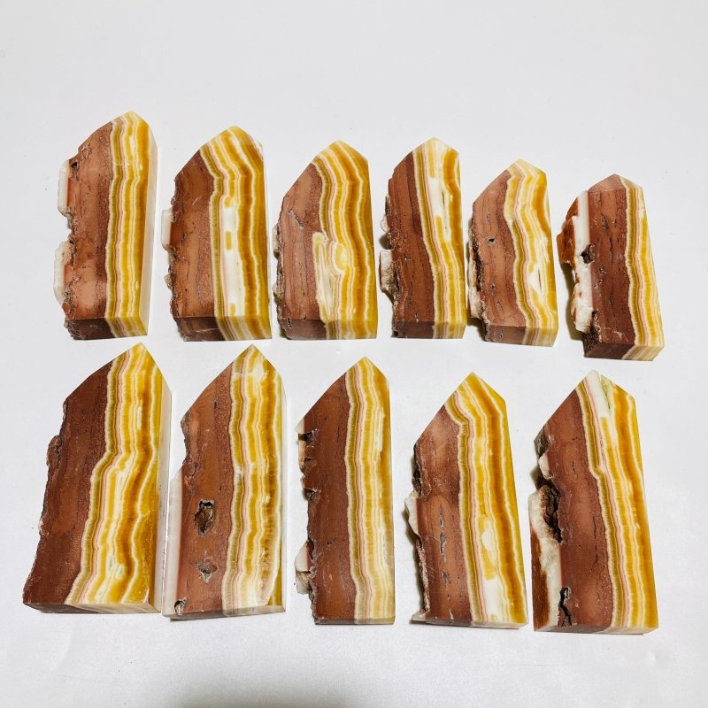 11 Pieces Large Yellow Calcite Points -Wholesale Crystals