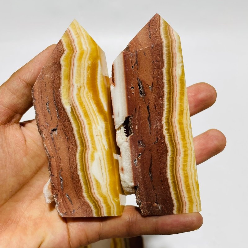 11 Pieces Large Yellow Calcite Points -Wholesale Crystals