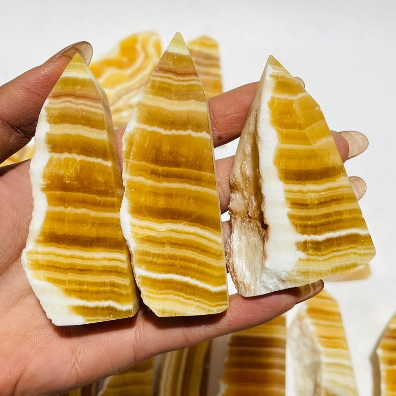 28 Pieces Beautiful Yellow Calcite Points -Wholesale Crystals