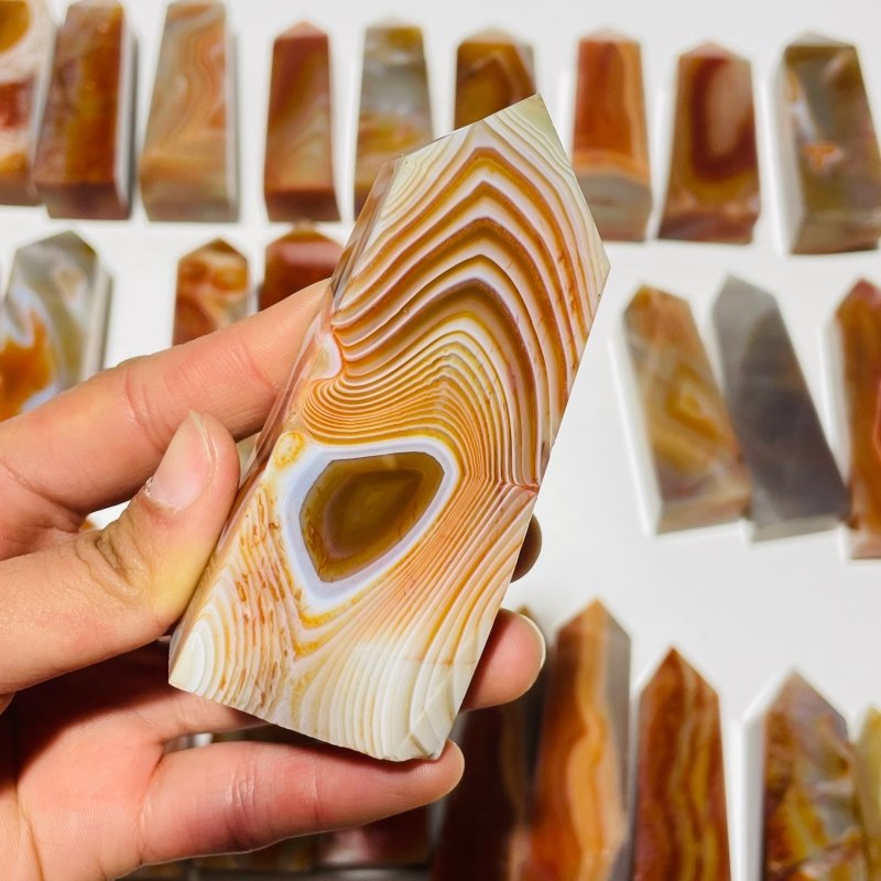 28 Pieces Four-Sided Carnelian Points -Wholesale Crystals