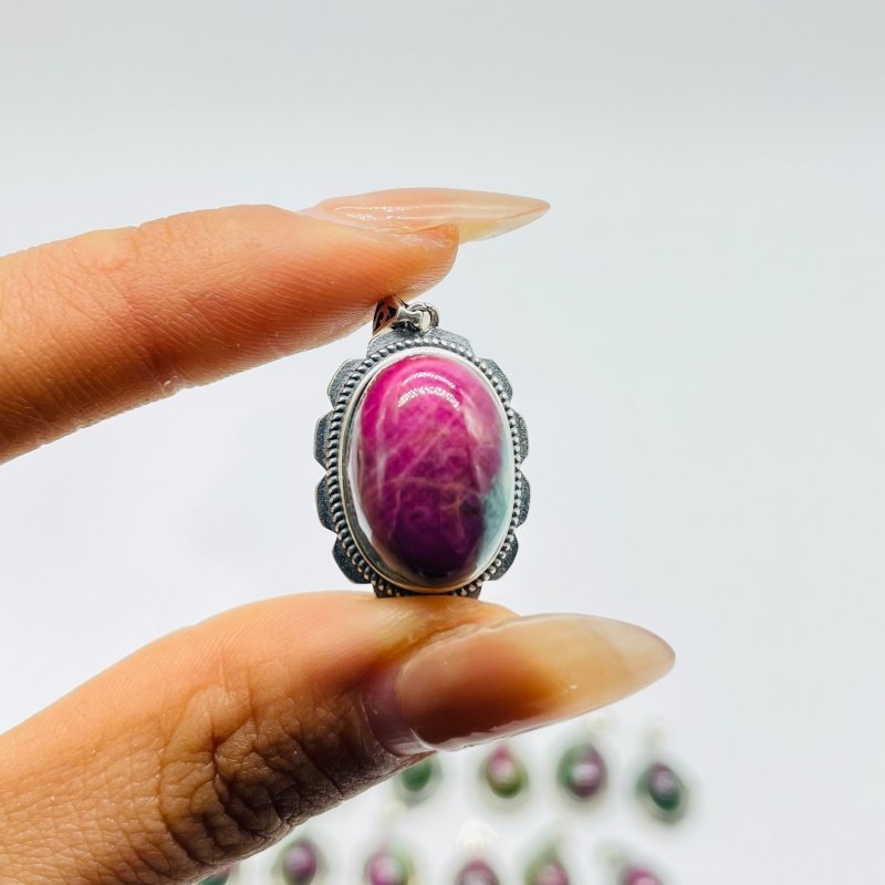 28 Pieces Sterling Silver Different Styles Ruby In Kyanite Pendant -Wholesale Crystals
