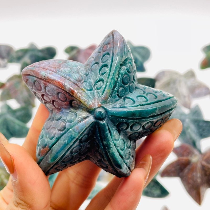 29 Pieces Beautiful Ocean Jasper Starfish Carving -Wholesale Crystals