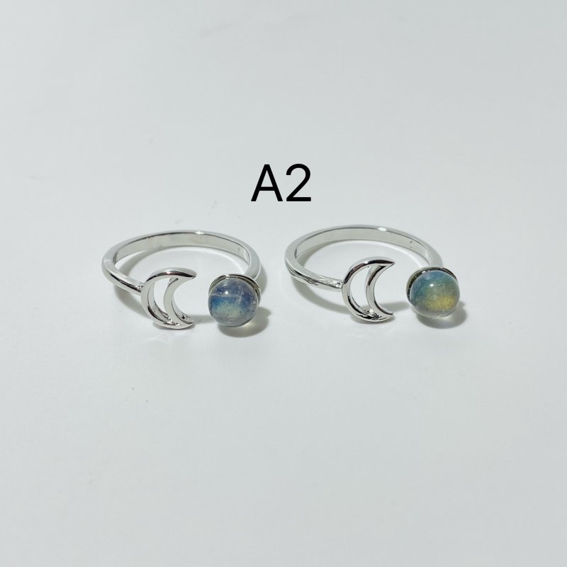 3 Types Labradorite Ring Moon Cat Crown Shape - Wholesale Crystals