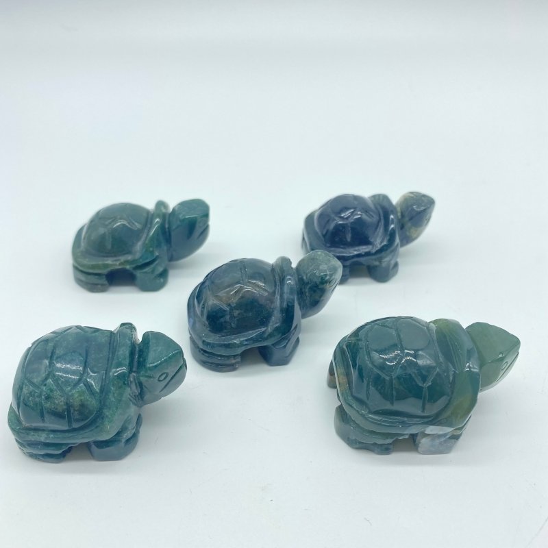 3 Types Turtle Carving Animals Wholesale Red Obsidian Moss Agate -Wholesale Crystals