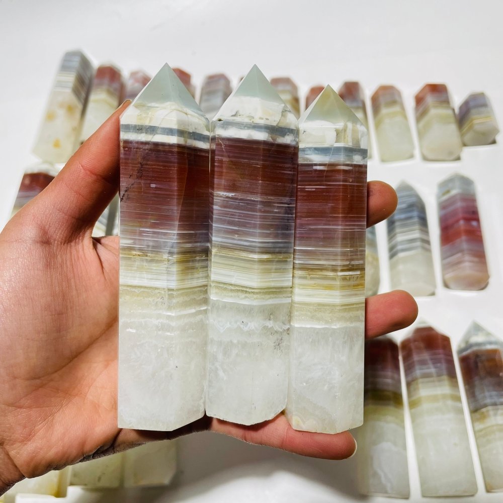 31 Pieces Stripe Agate Points -Wholesale Crystals