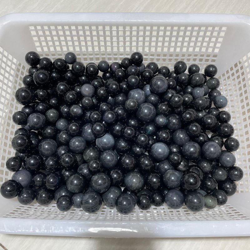 318 Pieces Rainbow Cat Eye Obsidian Spheres -Wholesale Crystals
