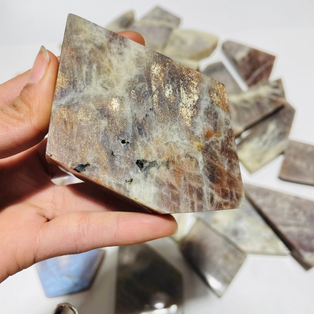 32 Pieces Blue Moonstone Mixed Sunstone Free Form -Wholesale Crystals