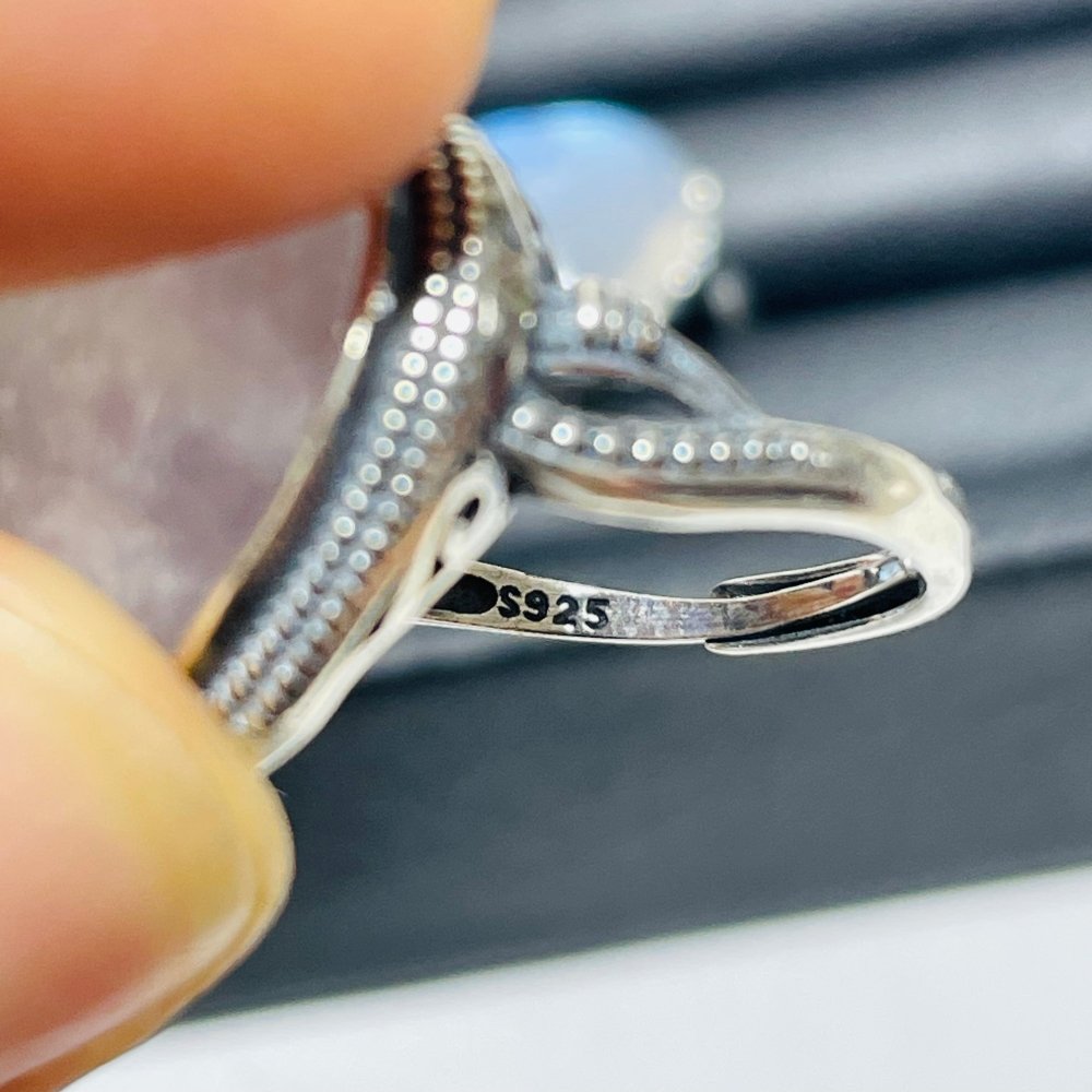 36 Pieces Sterling Silver Sri Lankan Moonstone Heart Different Styles Ring -Wholesale Crystals