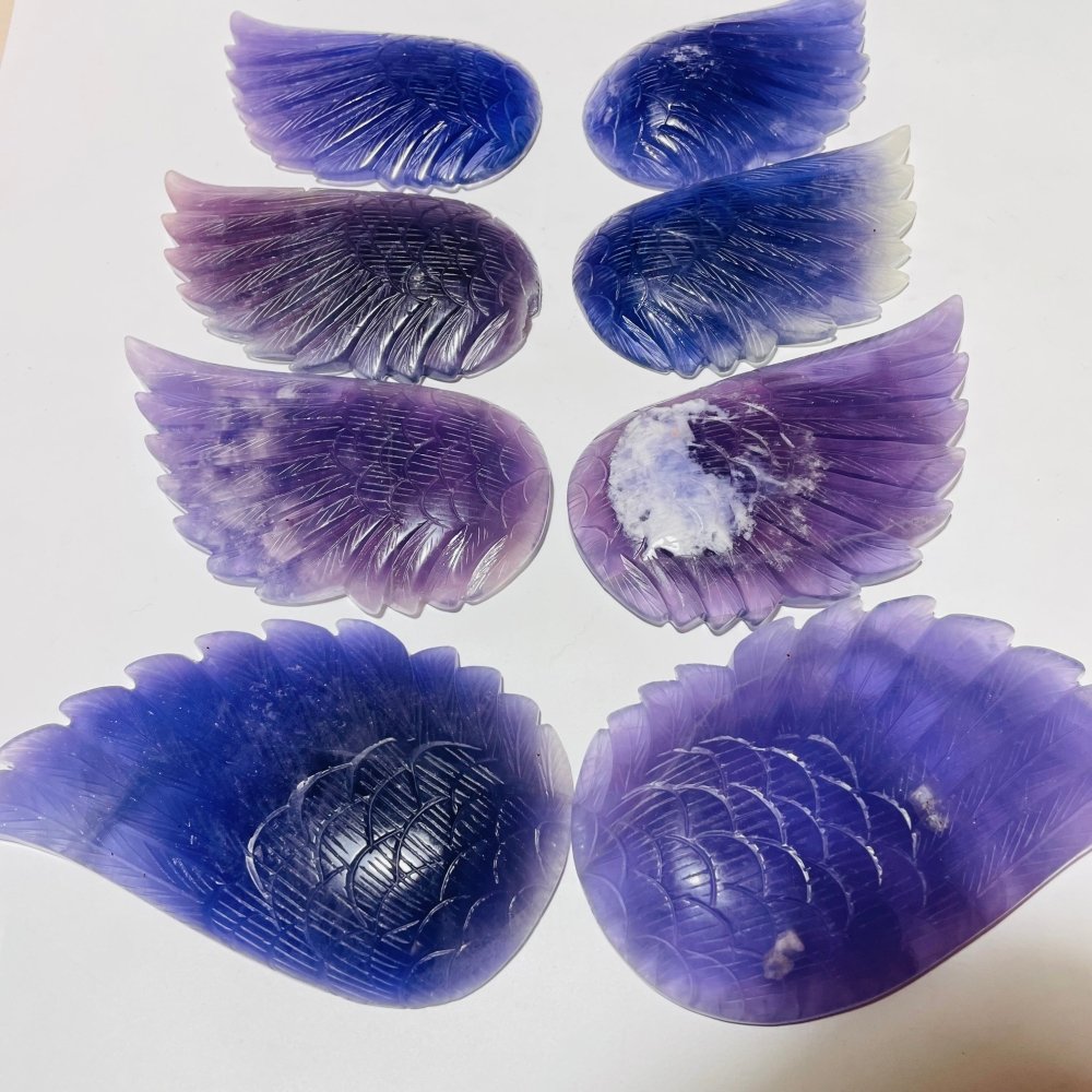 4 Pairs Beautiful Purple Fluorite Angel Wing -Wholesale Crystals
