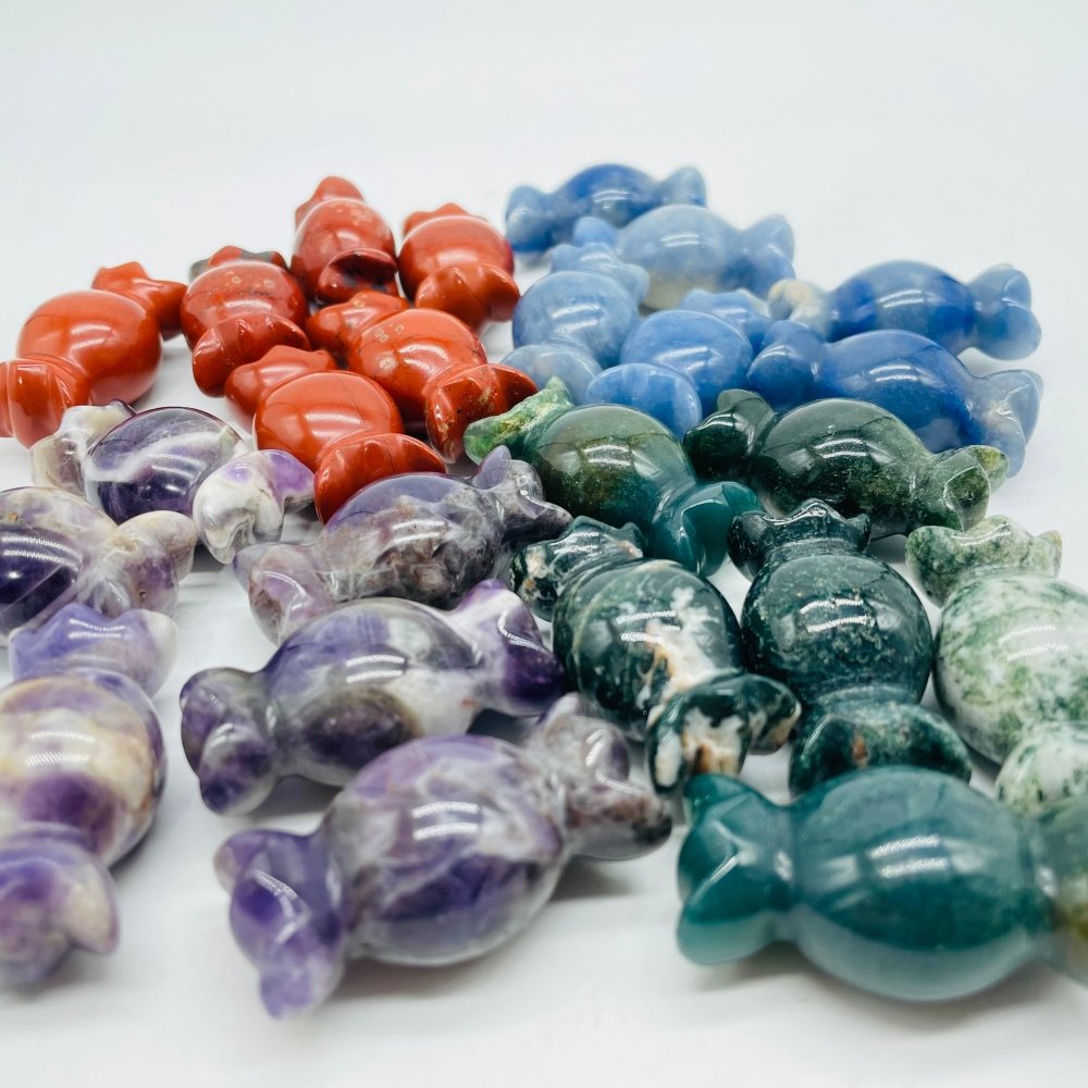 4 Types Halloween Candy Carving Wholesale Moss Agate Red Jasper Chevron Amethyst -Wholesale Crystals