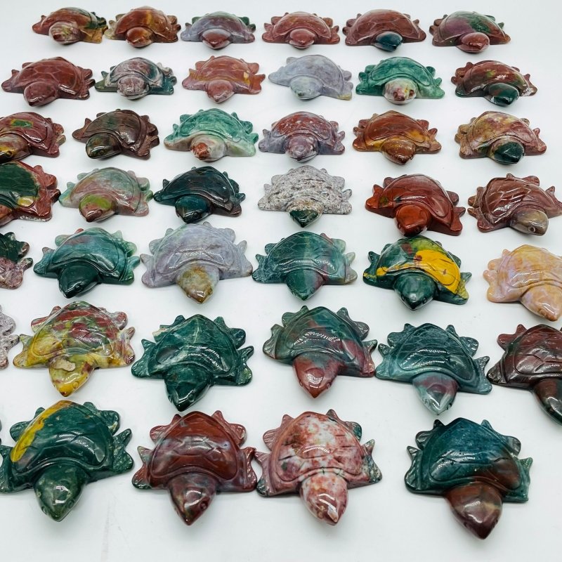 41 Pieces Colourful Ocean Jasper Sea Turtle Carving -Wholesale Crystals