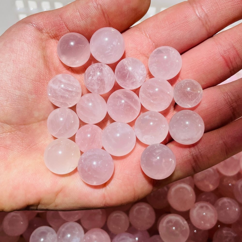 468 Pieces Mini Madagascar Pink Rose Quartz Spheres -Wholesale Crystals