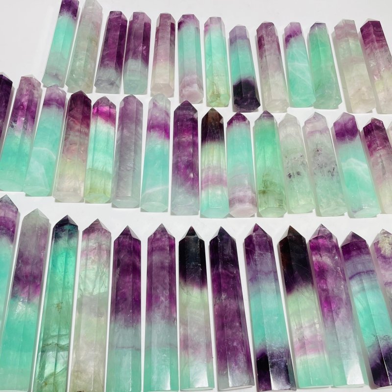 47 Pieces 4.3 - 7inch Watermelon Colourful Fluorite Tower Points - Wholesale Crystals