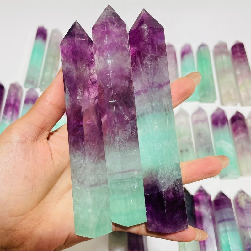 47 Pieces 4.3 - 7inch Watermelon Colourful Fluorite Tower Points - Wholesale Crystals