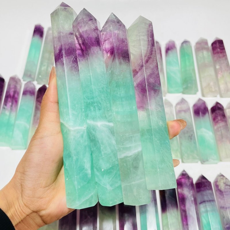 47 Pieces 4.3 - 7inch Watermelon Colourful Fluorite Tower Points - Wholesale Crystals