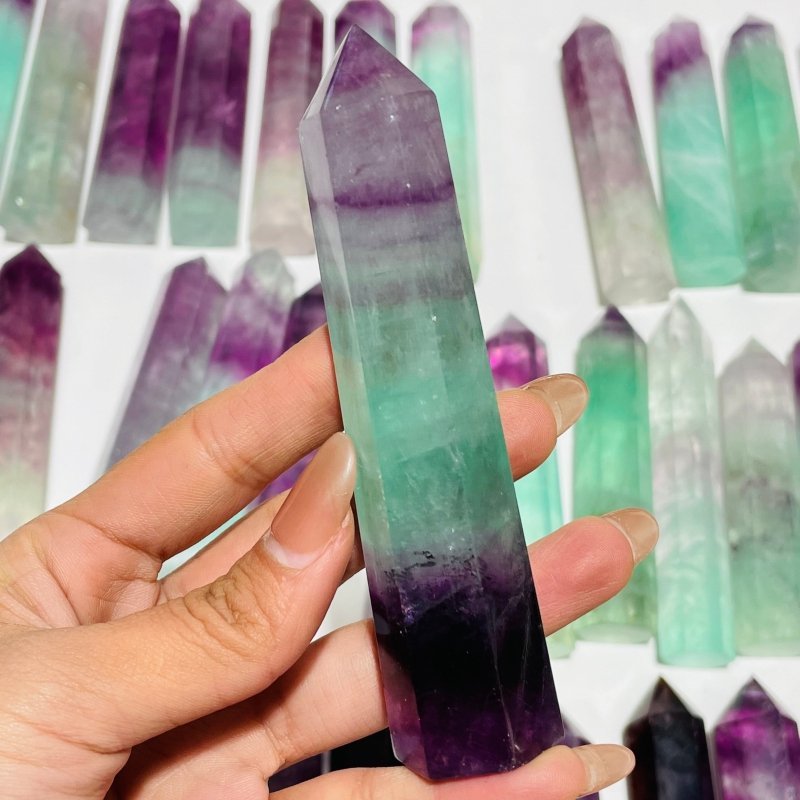 47 Pieces 4.3 - 7inch Watermelon Colourful Fluorite Tower Points - Wholesale Crystals