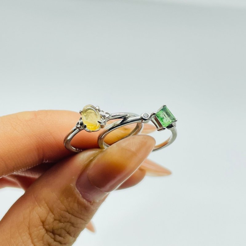 50 Pieces Colorful Tourmaline Different Styles Sterling Silver Ring - Wholesale Crystals