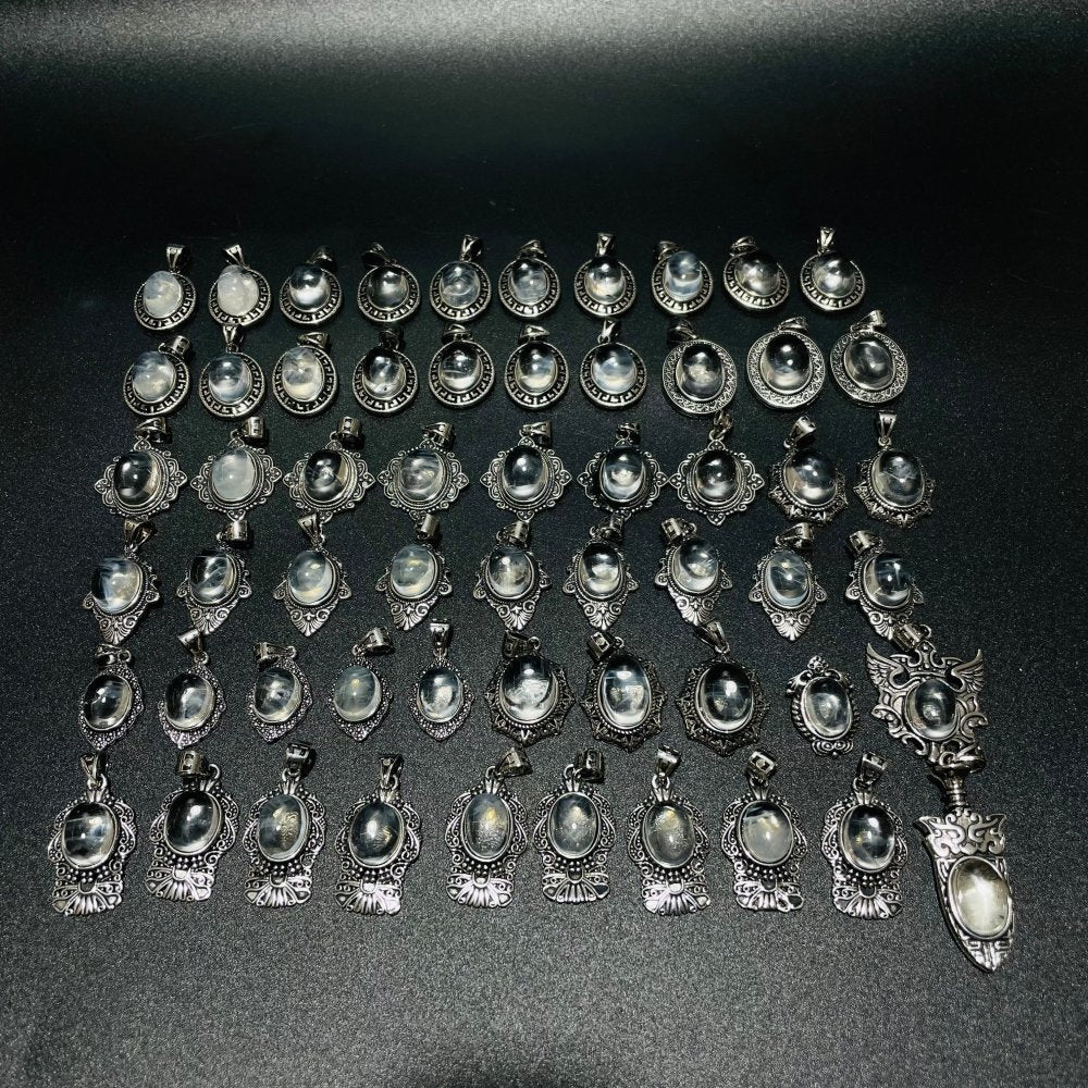 58 Pieces High Grade Blue Angel Feather Quartz Pendant -Wholesale Crystals