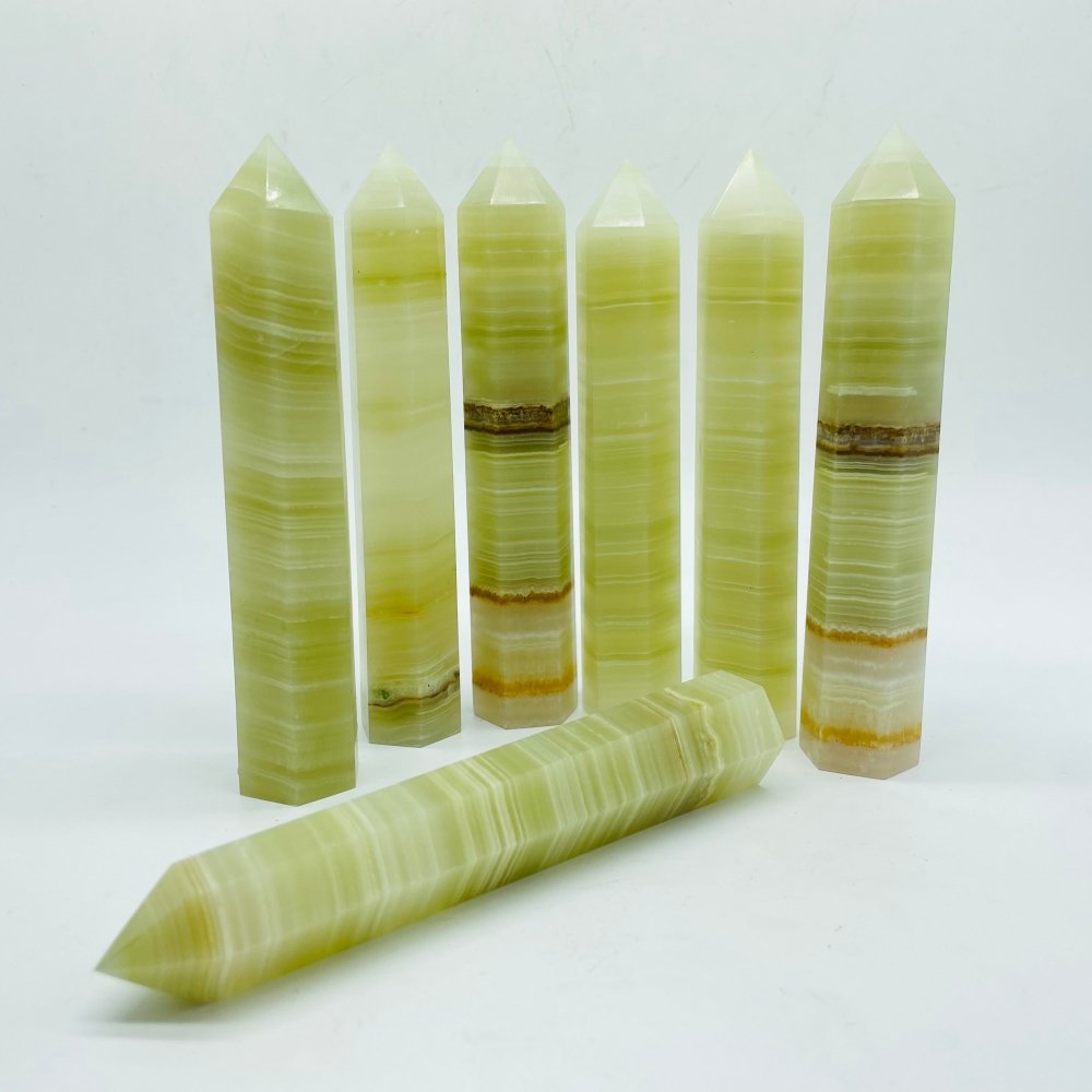 6-9in Afghanistan Stripe Jade Tower Point Wholesale -Wholesale Crystals