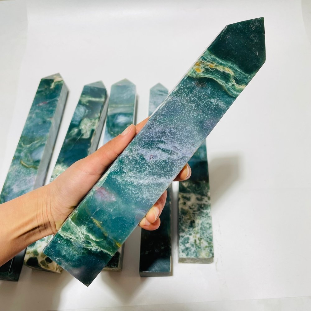 6 Pieces Large Ocean Jasper Four-Sided Tower -Wholesale Crystals