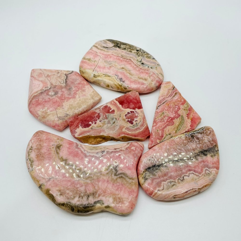6 Pieces Small Rhodochrosite Slab -Wholesale Crystals