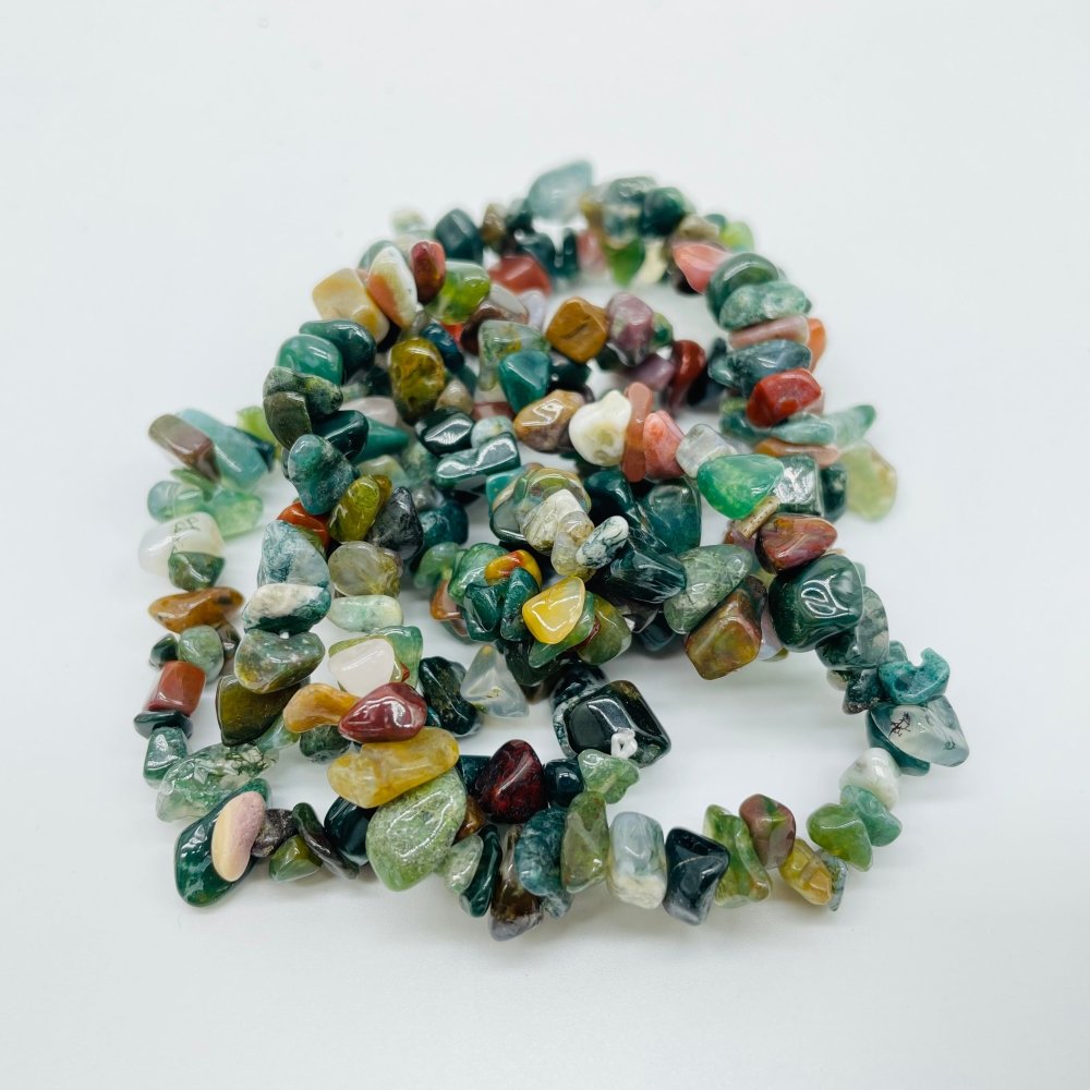 6 Types Chip Bracelet Aquamarine & Moss Agate Wholesale -Wholesale Crystals