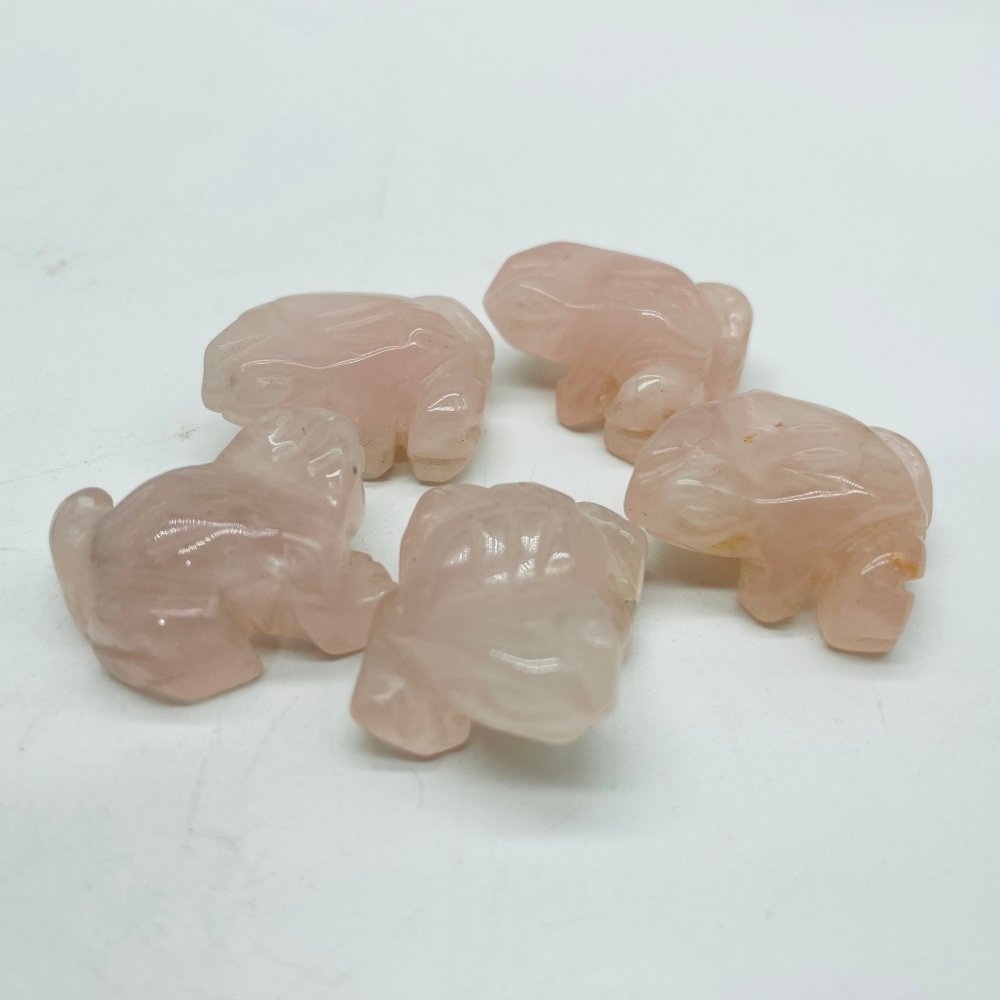 6 Types Mini Frog Carving Que Sera Rose Quartz Animals Wholesale -Wholesale Crystals