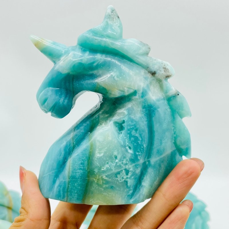 8 Pieces Caribbean Calcite Unicorn Carving -Wholesale Crystals