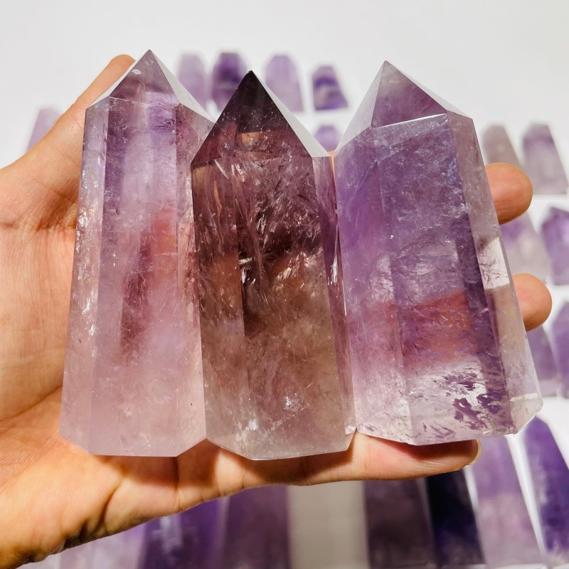 52 Pieces Fat Light Purple Lavender Amethyst Points -Wholesale Crystals