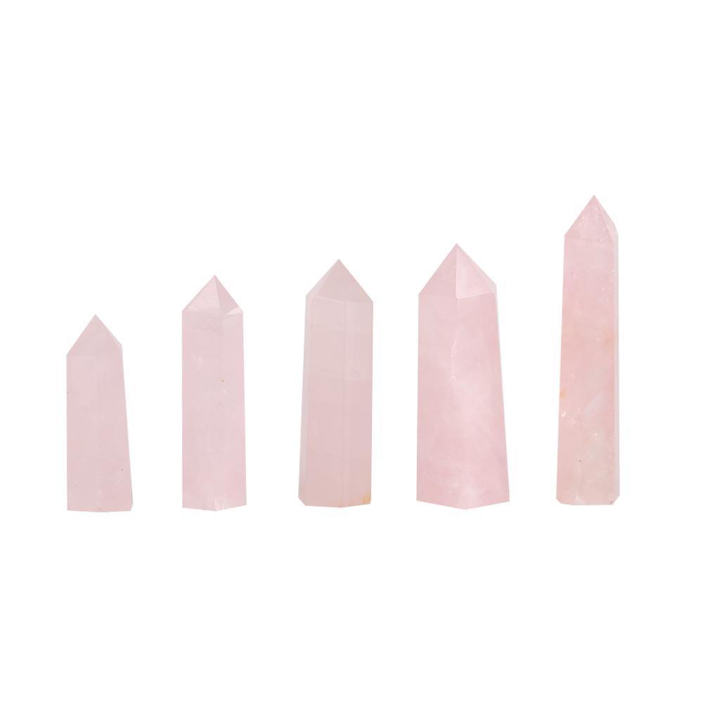 Brazil rose quartz point 2-3.5in(5-9cm) -Wholesale Crystals