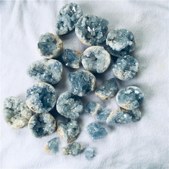 Blue Celestite Clusters Geode -Wholesale Crystals