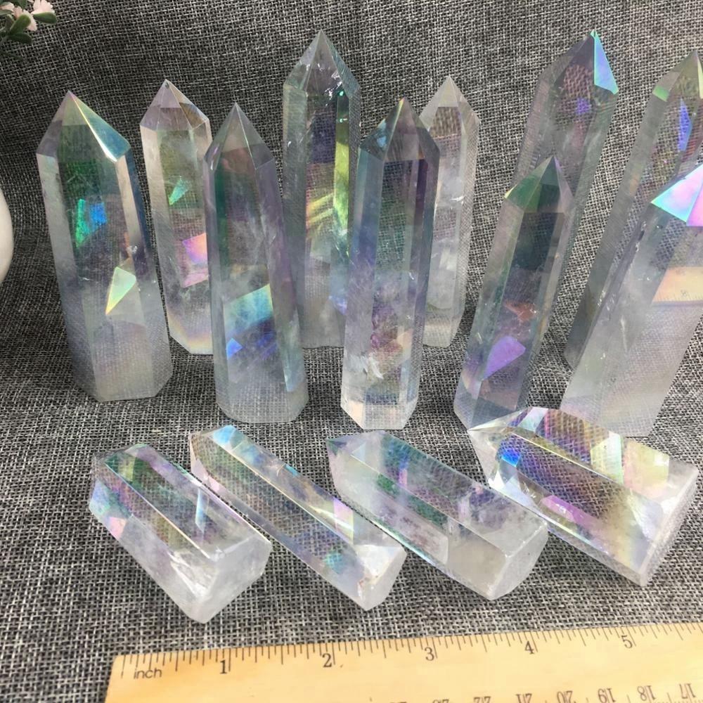 Aura clear quartz point -Wholesale Crystals