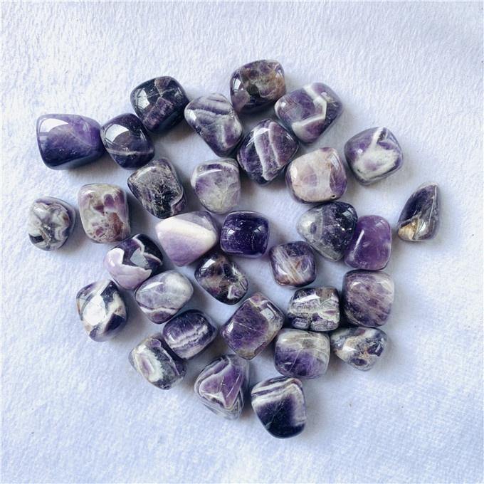 polished amethyst chevron tumbled stones -Wholesale Crystals