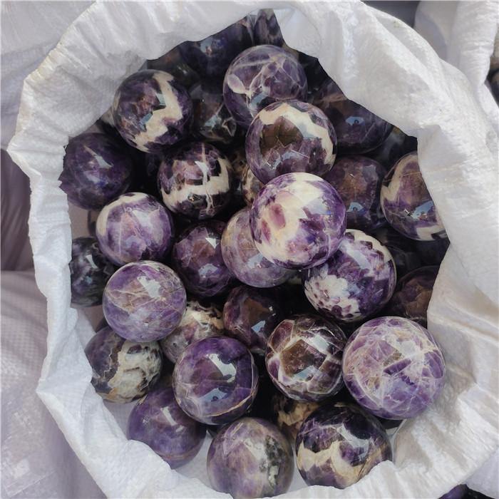 amethyst chevron sphere ball 1.5-2.5in(4-6.2cm) -Wholesale Crystals