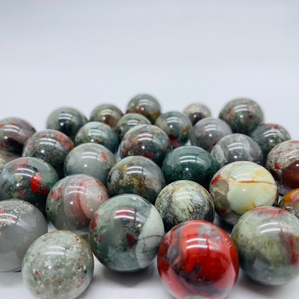 Africa Blood Stone Sphere Ball 0.63-0.9in Wholesale -Wholesale Crystals