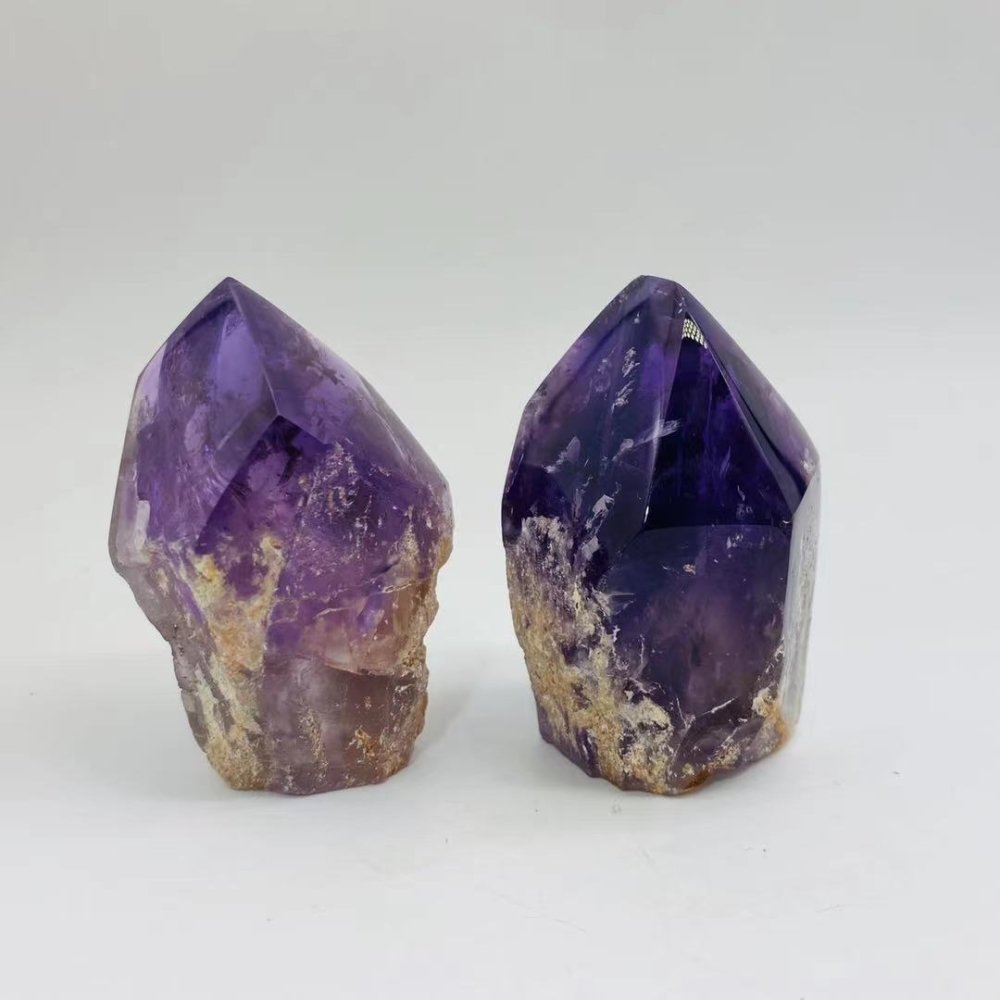 Brazil amethyst polished point deep purple -Wholesale Crystals