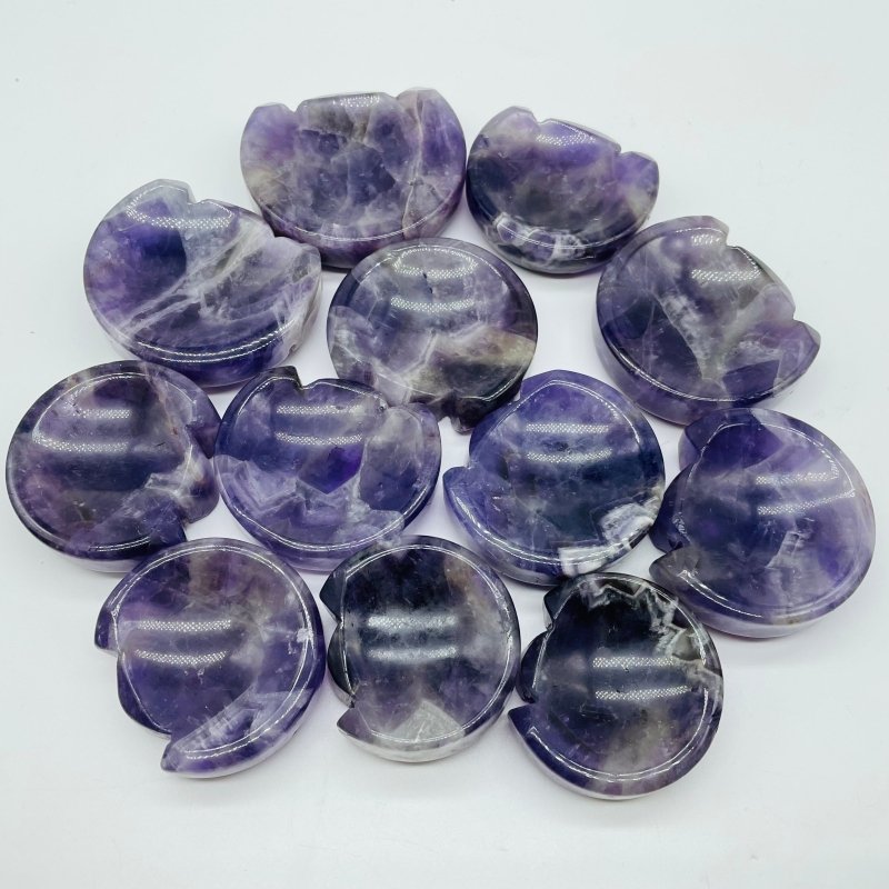 Cat Head Shape Chevron Amethyst Shallow Bowl Wholesale -Wholesale Crystals