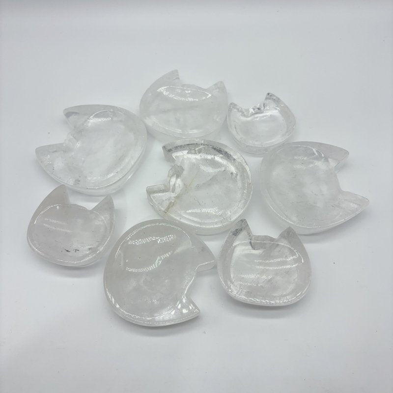Cat Head Shape Clear Quartz Shallow Bowl Wholesale -Wholesale Crystals