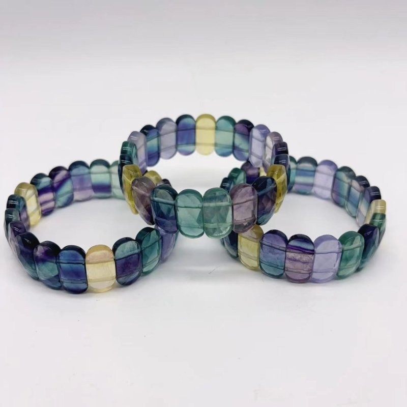 Colorful Rainbow Fluorite Elastic Bracelet Wholesale - Wholesale Crystals