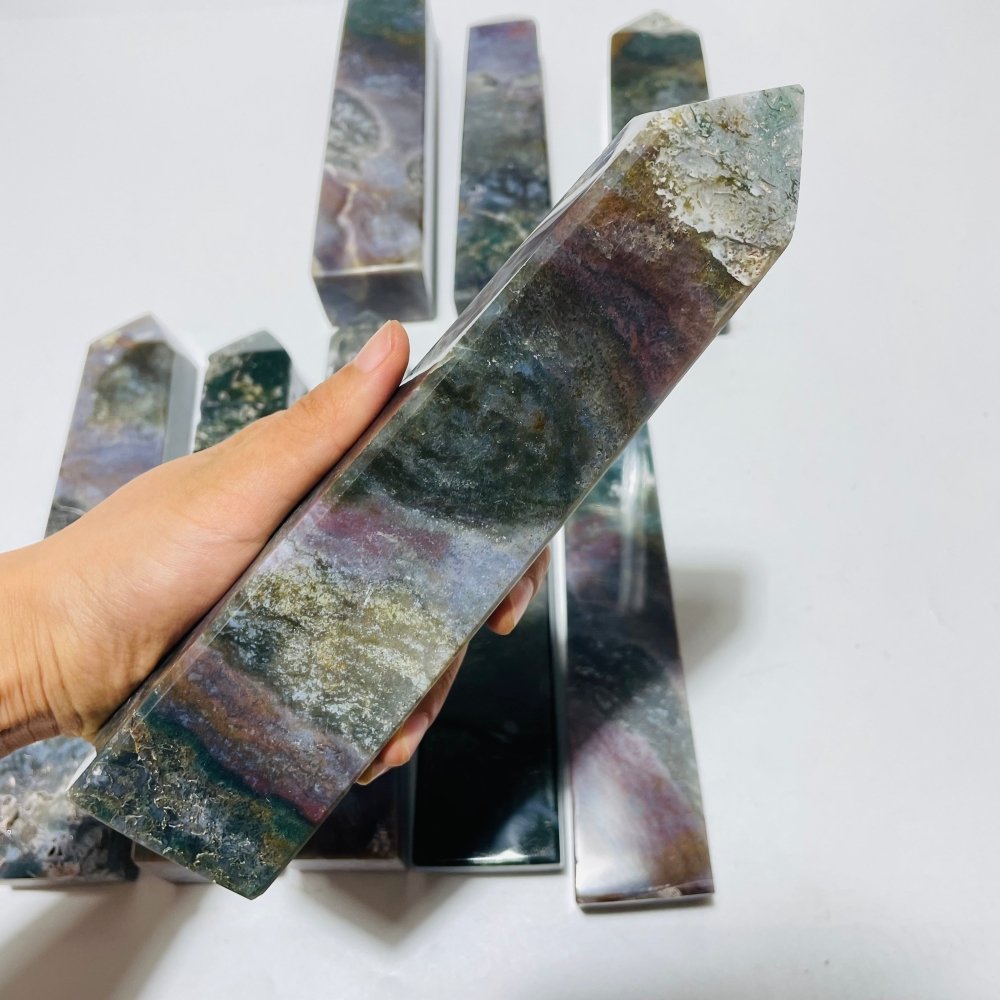 9 Pieces Small Geode Ocean Jasper Tower Points -Wholesale Crystals