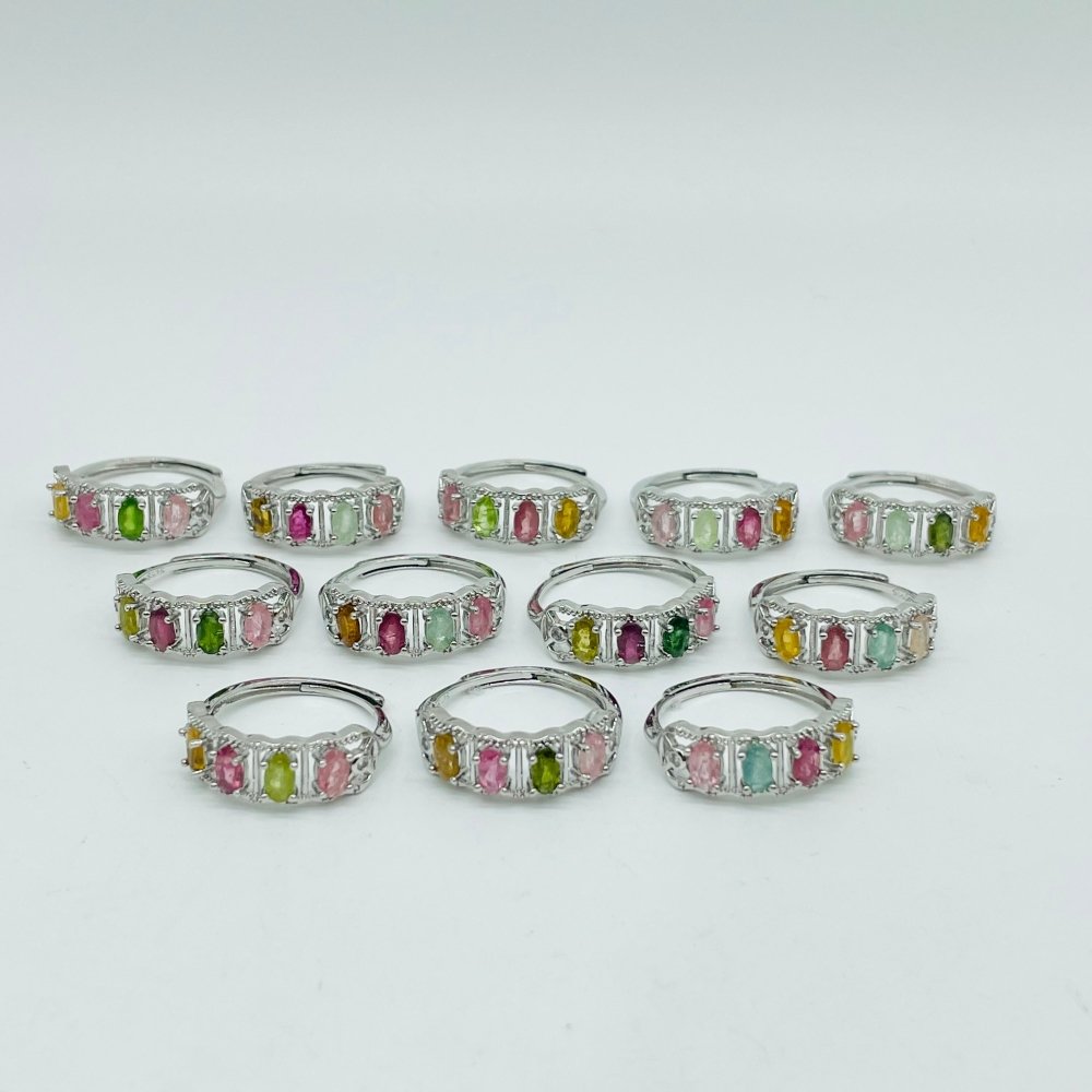 4 Color Beautiful Tourmaline Ring Colorful Gemstone Wholesale -Wholesale Crystals