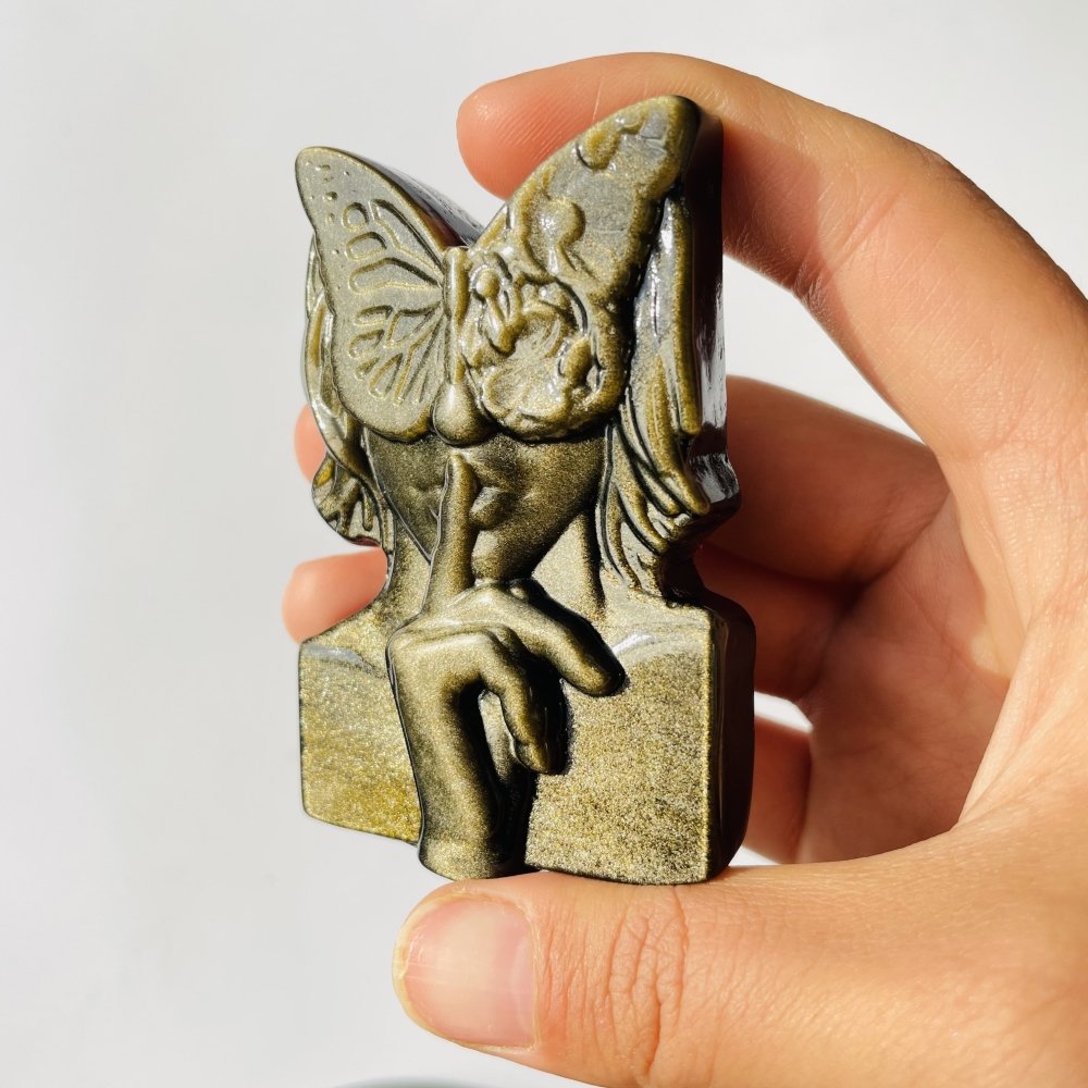 Gold Sheen Obsidian Butterfly Carving Wholesale -Wholesale Crystals