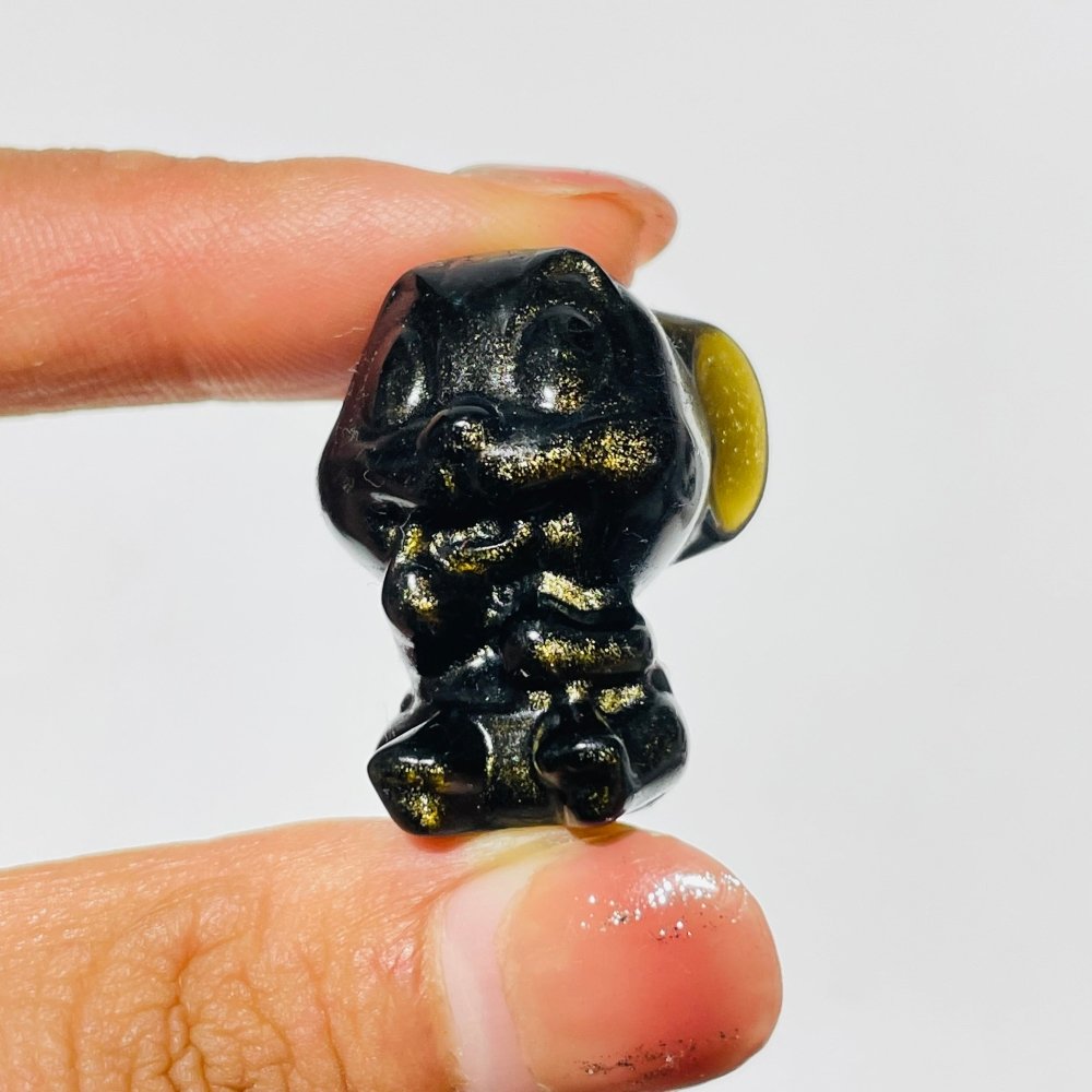 Gold Sheen Obsidian Carving Mickey Mouse Wholesale -Wholesale Crystals
