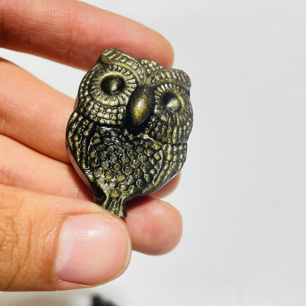 Gold Sheen Obsidian Owl Carving Wholesale -Wholesale Crystals