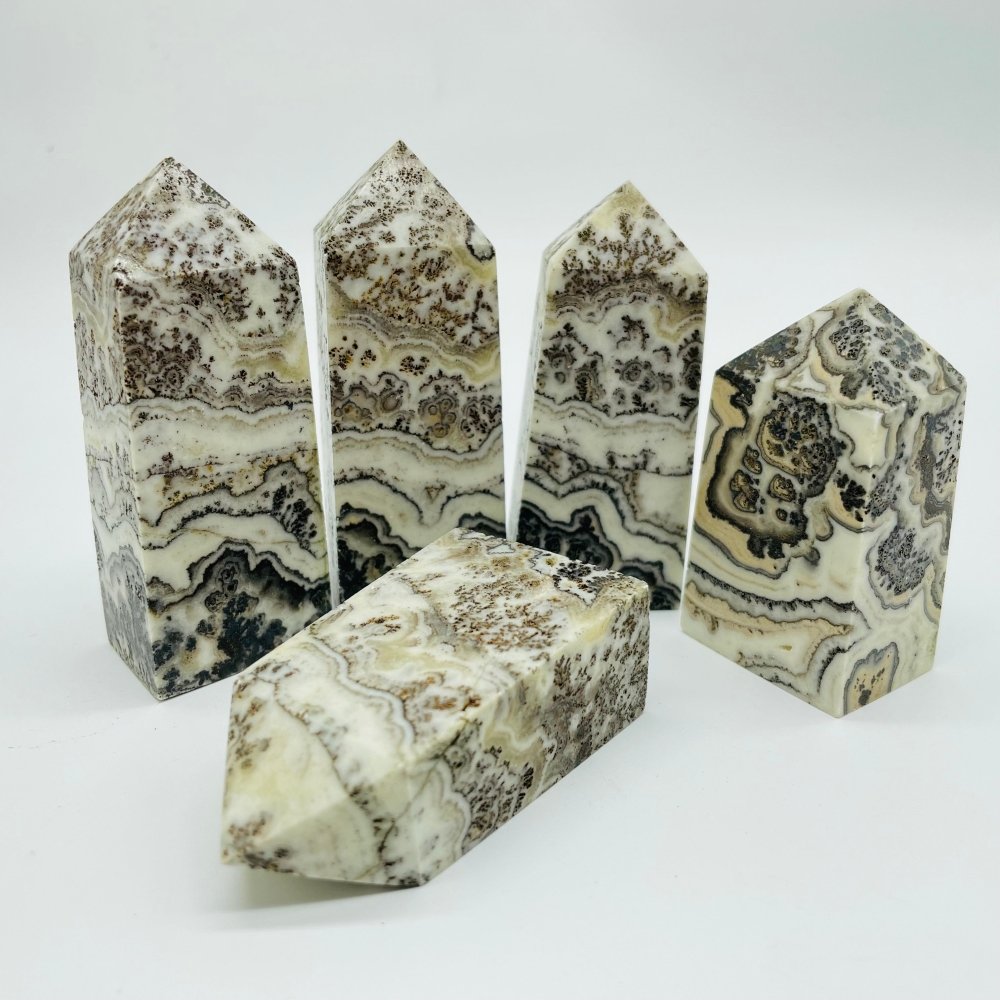 Grey Calcite Four-Sided Tower Point Wholesale -Wholesale Crystals