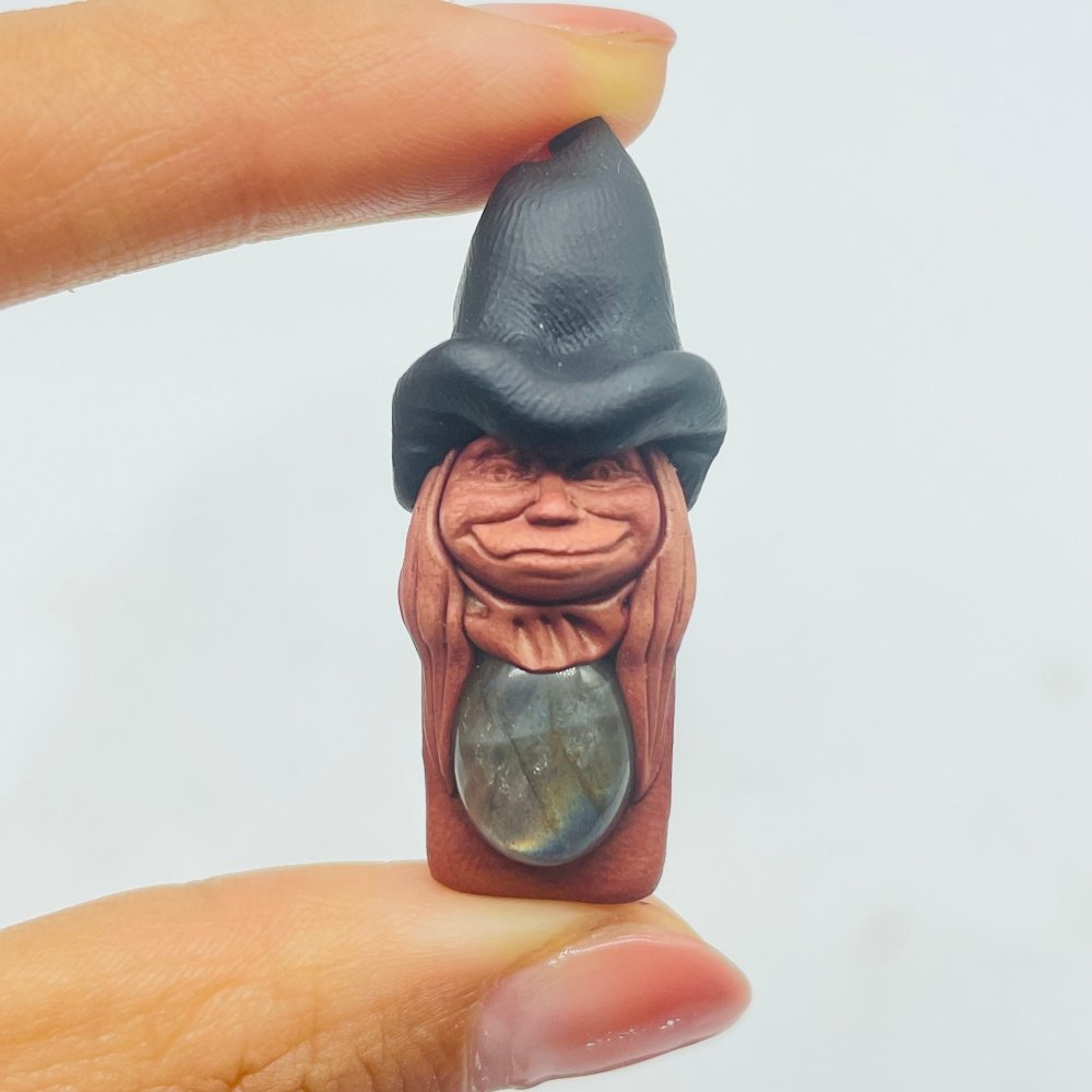 Handmade Clay Witch Pendant Wholesale Labradorite Amethyst Agate -Wholesale Crystals