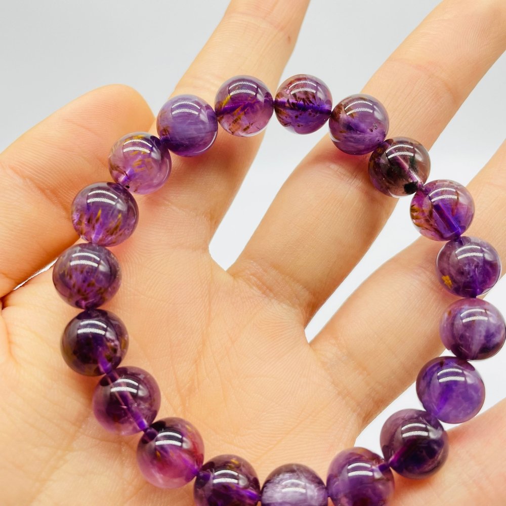 High Grade Natural Clear Amethyst Cacoxenite Super7 Bracelet (HGUB09) -Wholesale Crystals